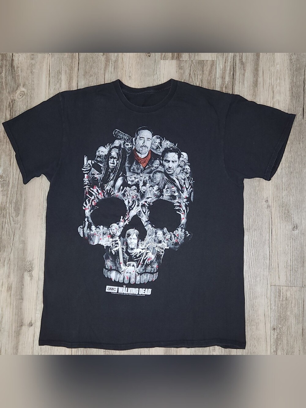 AMC The Walking Dead Black Graphic Skull Tee Men’s Shirt Medium